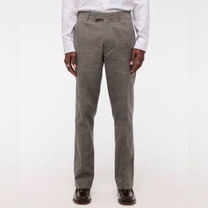 A&F Collins Slim Linen-Blend Suit Pant - Gray-Brown (34x34)